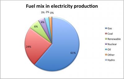 Figure 1: Dutch electricity production (2005). Source: Energieraad.