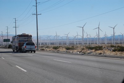 Wind farm seen from interstate 10