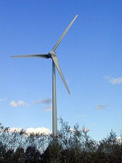 Plaatje van Windturbine van 2 MW, De Windvogel genaamd