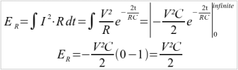 Formule van energie verlies over R bij opladen met constante V