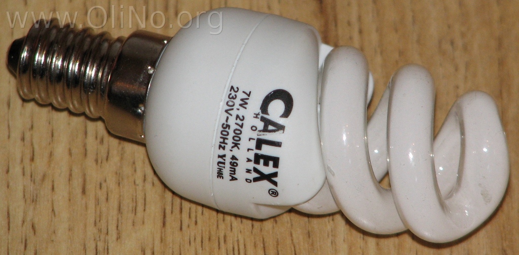 Afhankelijkheid hurken Buik Calex 7W Mini Spiral Spaarlamp Warmwit - Lampmetingen| OliNo