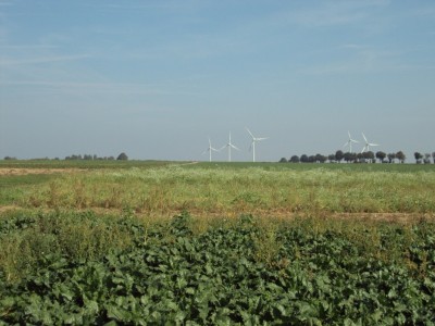 Windmolens markeren de grens tussen Limburg en Duitsland