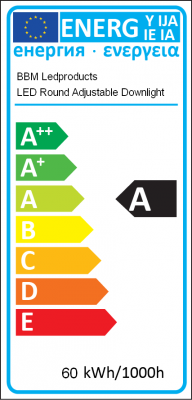 Energy Label BBM Ledproducts - LED Round Adjustable Downlight